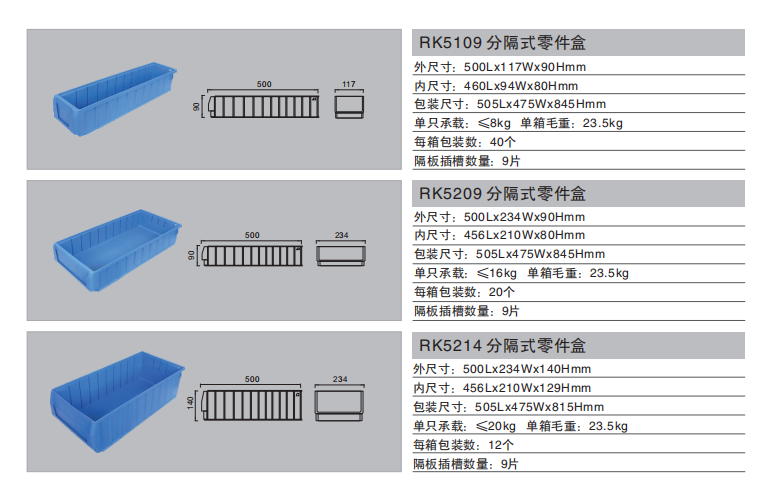 分隔式零件盒